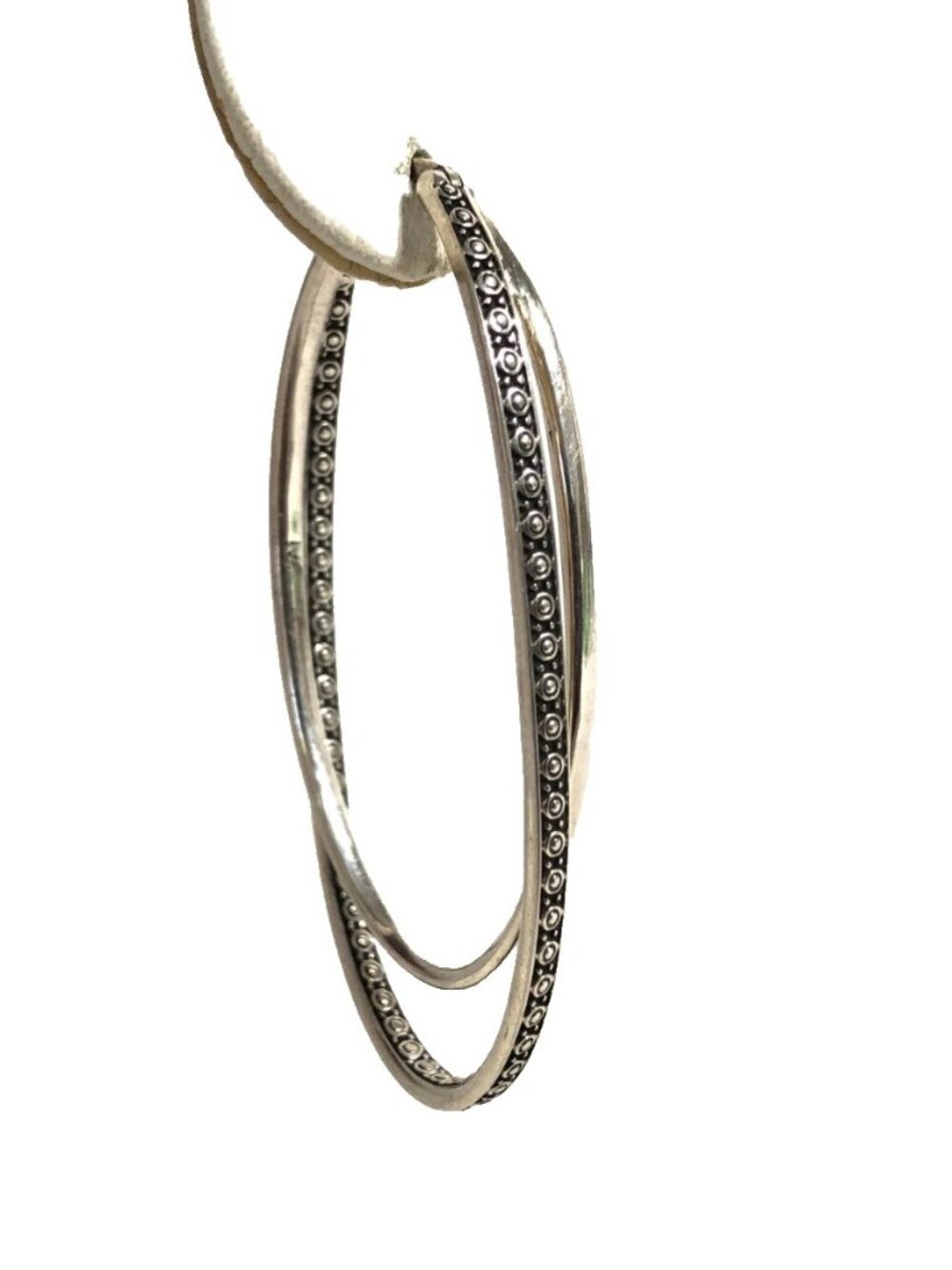 JAI John Hardy Sterling Silver 925 Balance & Harmony Hoop 1 7/8" SINGLE Earring